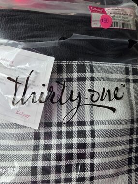 thirty-one Black and White Plaid Shoulder Bag